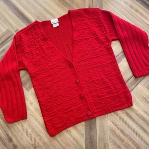 Vintage 90's red chunky knit cardigan by in Design 💌